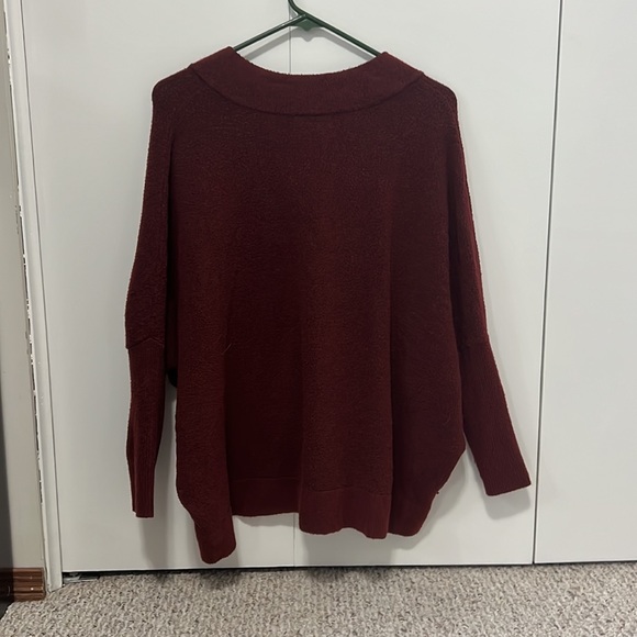 Anthropologie Burgundy OverSized Sweater - Picture 2 of 2